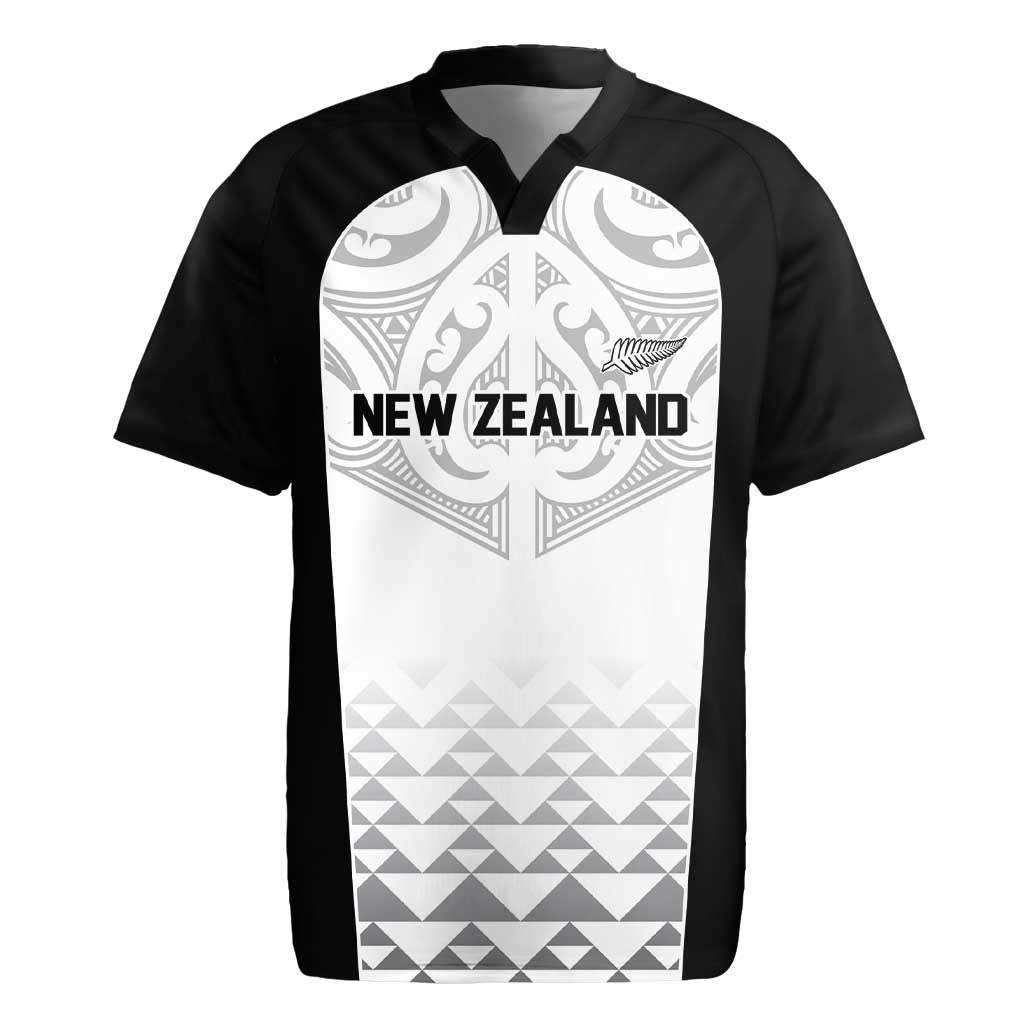 World Football 2026 New Zealand Custom Rugby Jersey All White Fern Maori Tribal LT9 White - Polynesian Pride