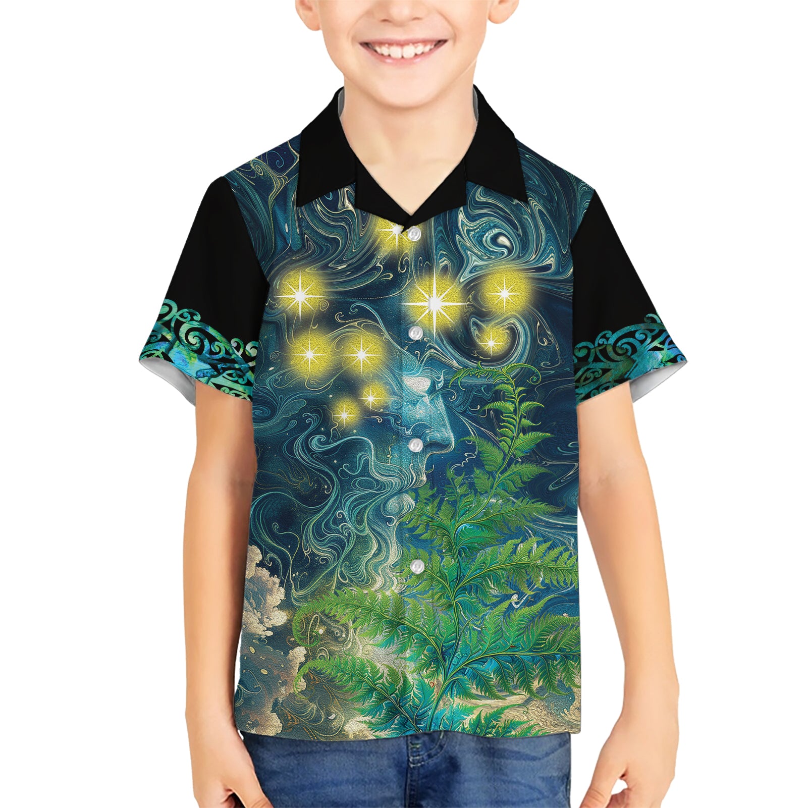 New Zealand Matariki Waipuna-a-rangi Kid Hawaiian Shirt He Roimata o Rangi