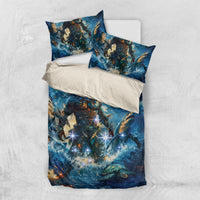 New Zealand Matariki Waita Bedding Set The Way Of The Water LT9 US Twin 172cm x 218cm Black - Polynesian Pride