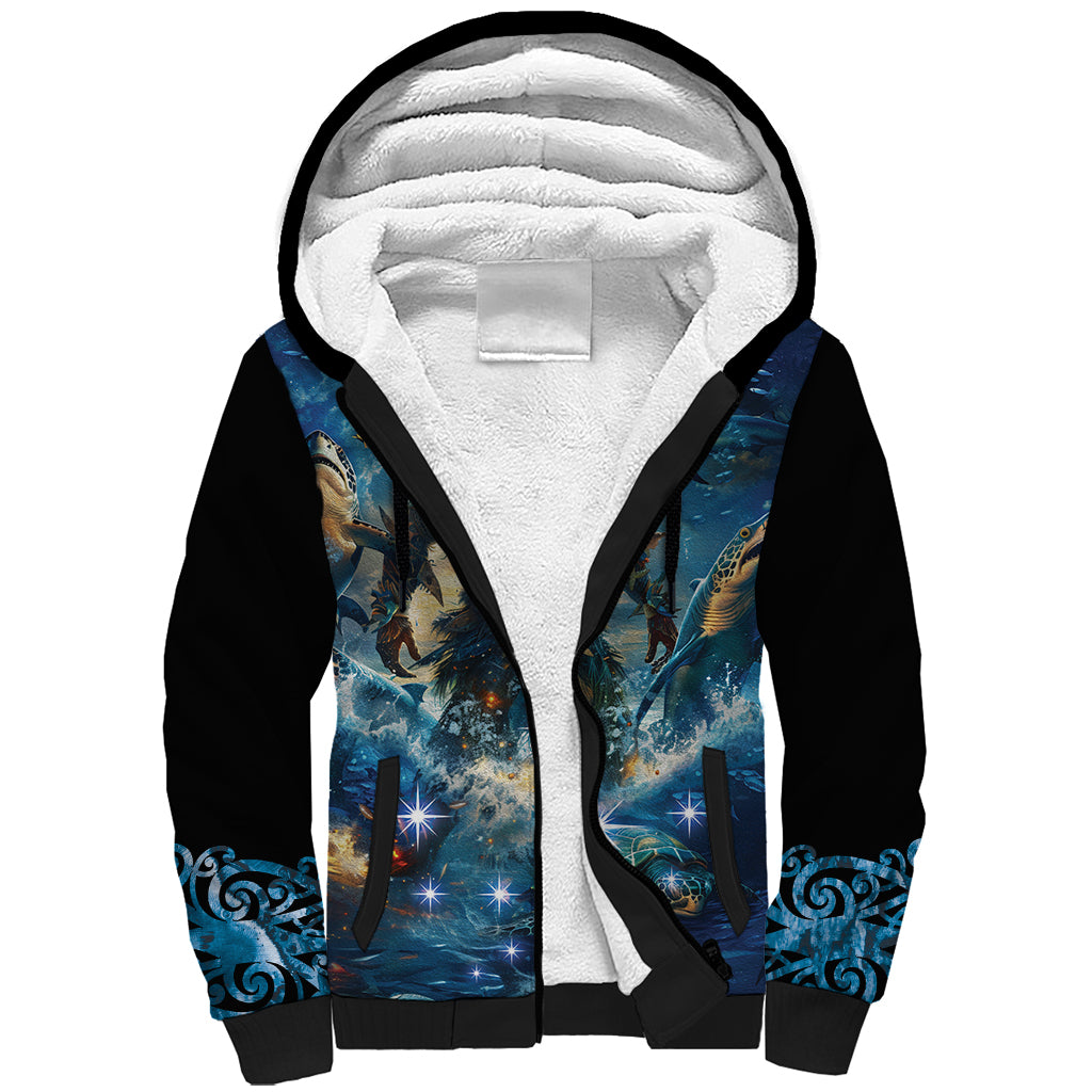 New Zealand Matariki Waita Sherpa Hoodie The Way Of The Water