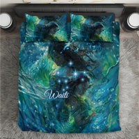 New Zealand Matariki Waiti Bedding Set The Beginnings Of Life LT9 Black - Polynesian Pride