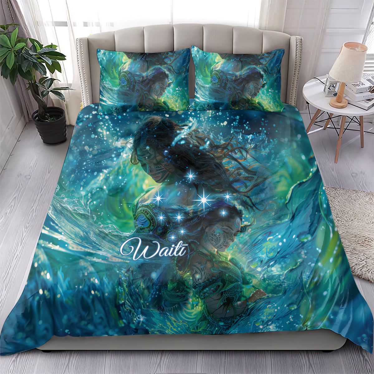 New Zealand Matariki Waiti Bedding Set The Beginnings Of Life LT9 - Polynesian Pride