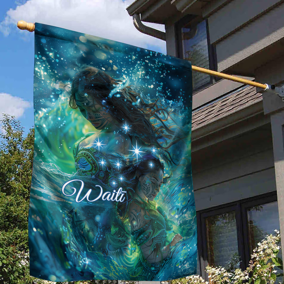 New Zealand Matariki Waiti Garden Flag The Beginnings Of Life LT9 - Polynesian Pride
