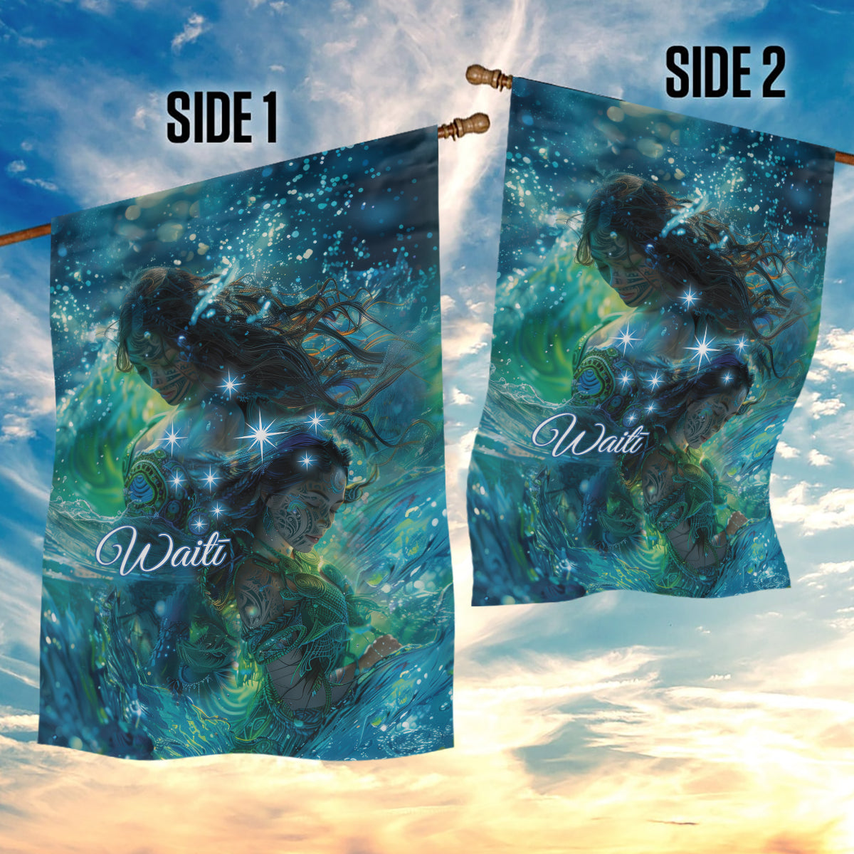 New Zealand Matariki Waiti Garden Flag The Beginnings Of Life LT9 - Polynesian Pride