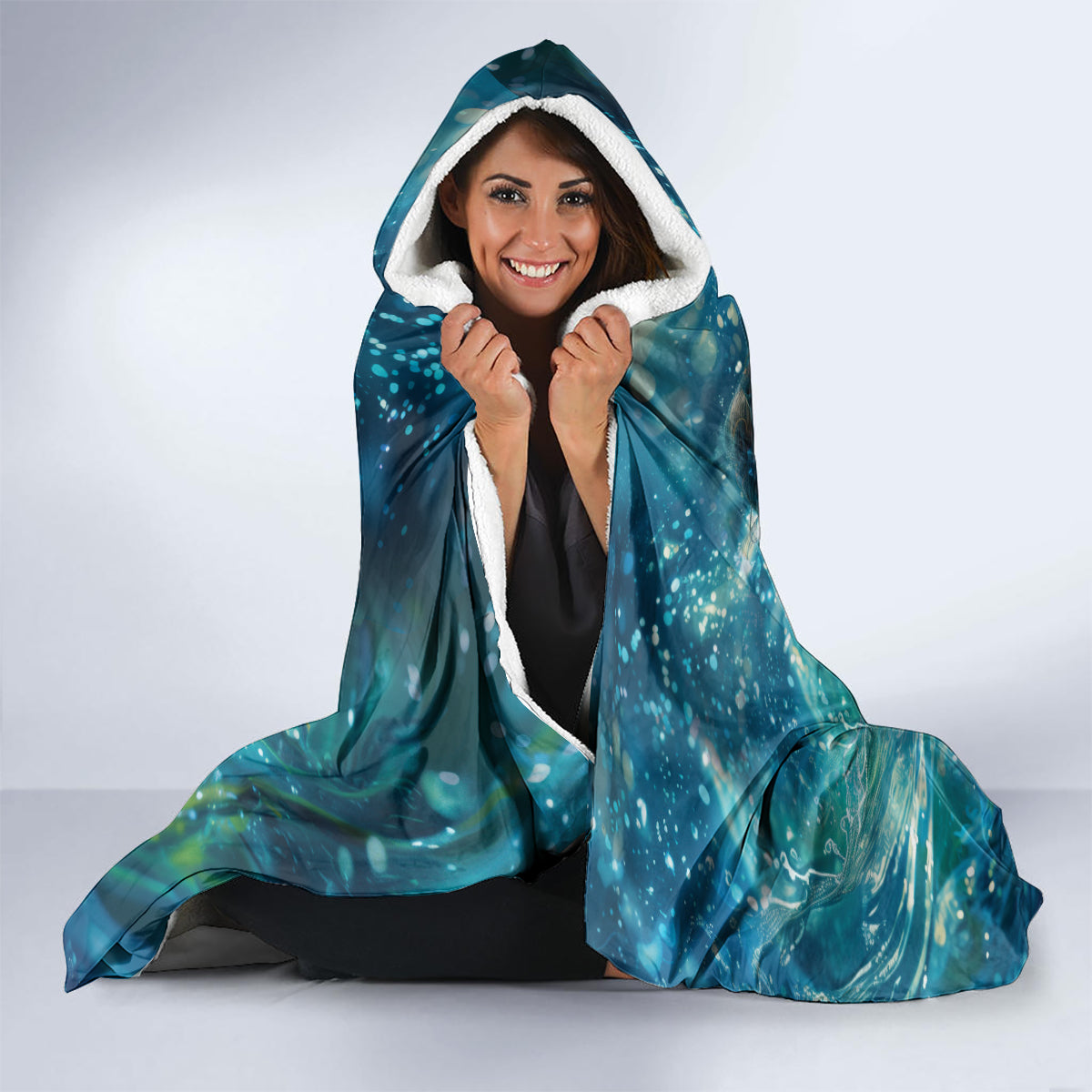 New Zealand Matariki Waiti Hooded Blanket The Beginnings Of Life LT9 - Polynesian Pride