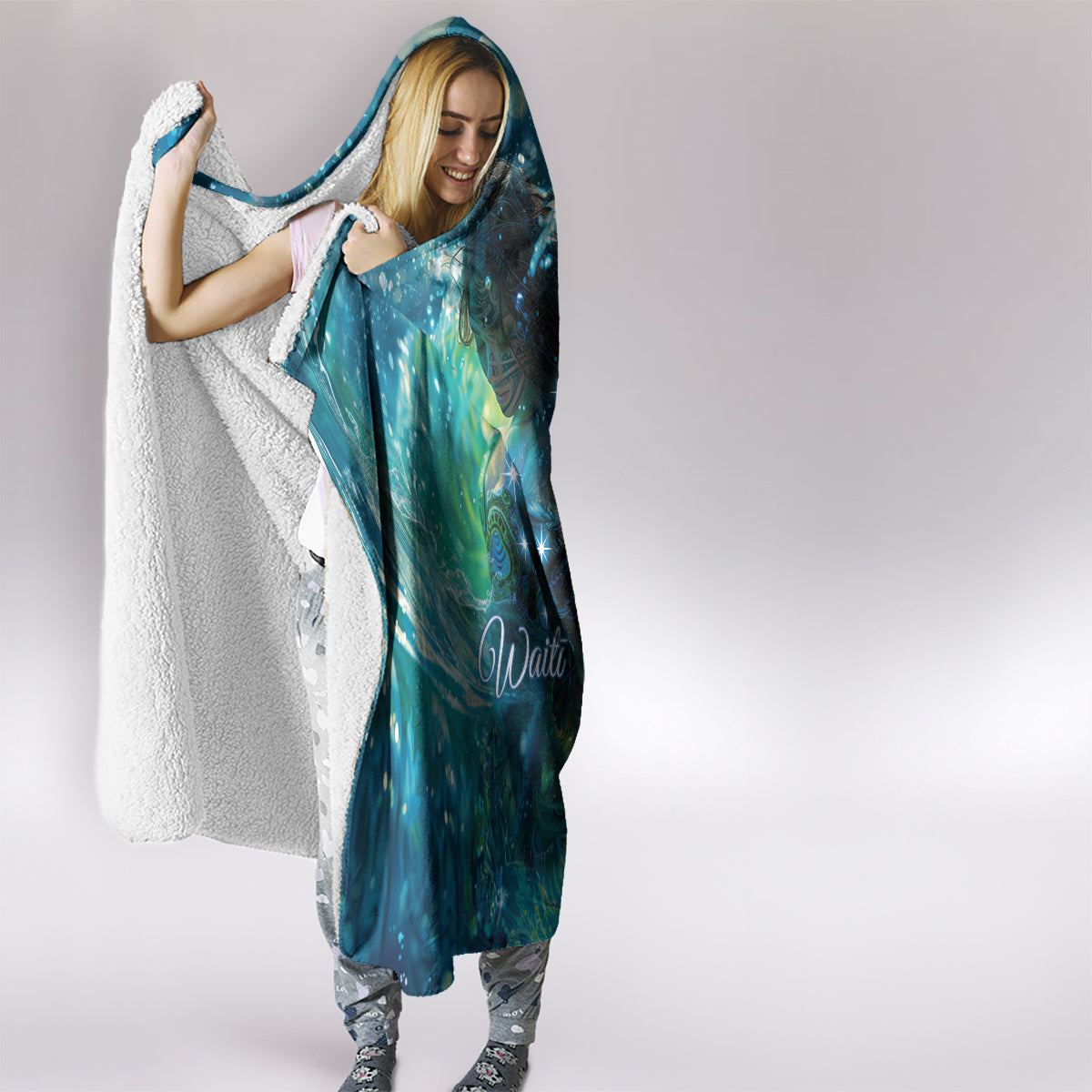 New Zealand Matariki Waiti Hooded Blanket The Beginnings Of Life LT9 - Polynesian Pride