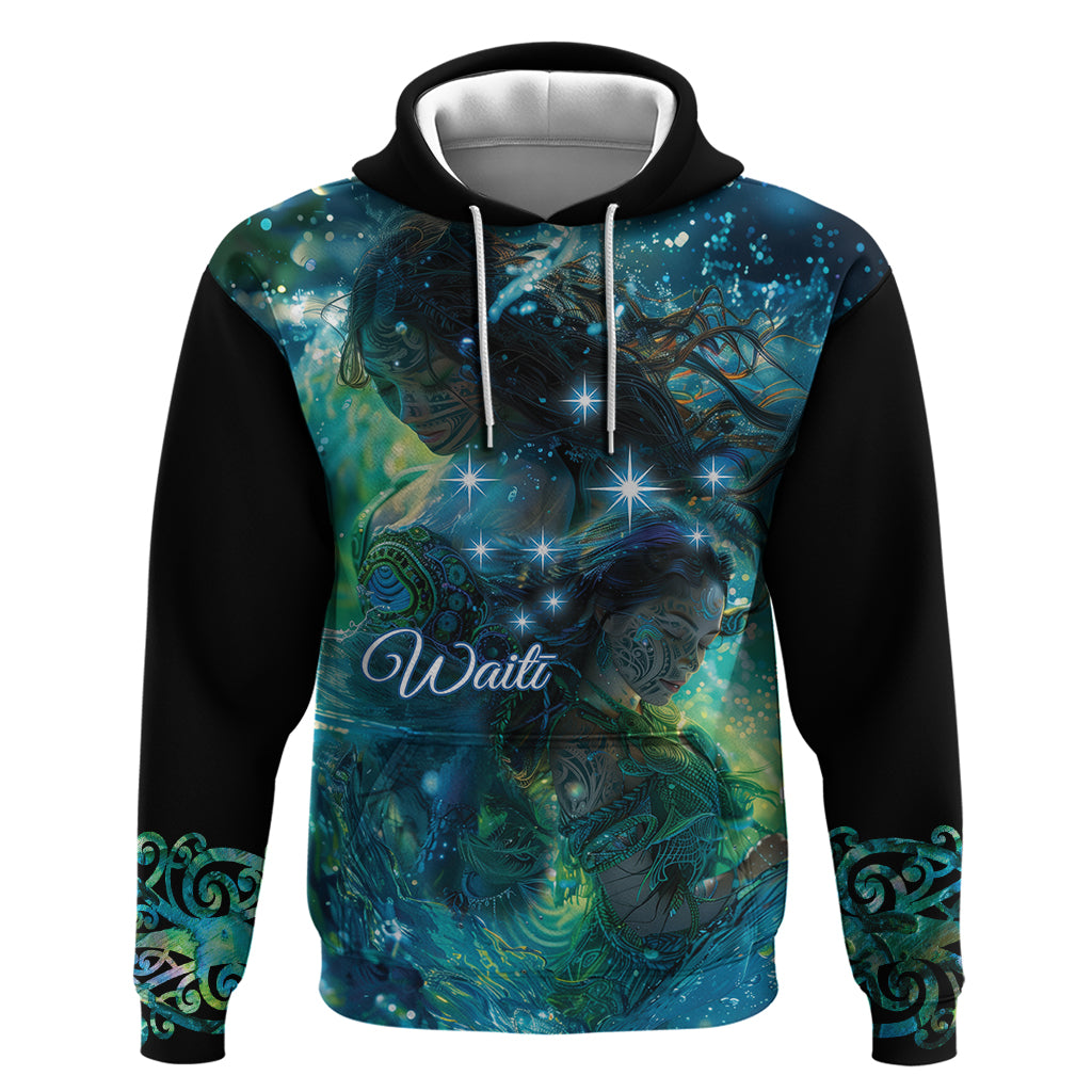 New Zealand Matariki Waiti Hoodie The Beginnings Of Life LT9 Pullover Hoodie Black - Polynesian Pride