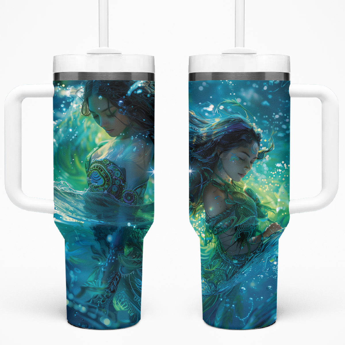 New Zealand Matariki Waiti Tumbler With Handle The Beginnings Of Life LT9 One Size: 40 oz Black - Polynesian Pride
