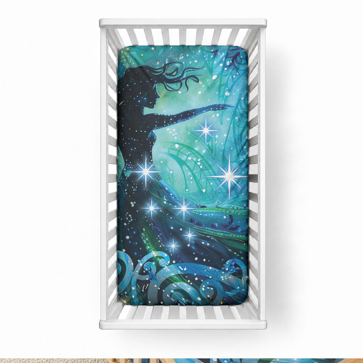 New Zealand Matariki Hiwa-i-te-rangi Baby Bed Cover Titiro ki nga Whetu Wishing Star LT9 28 × 52 in Black - Polynesian Pride