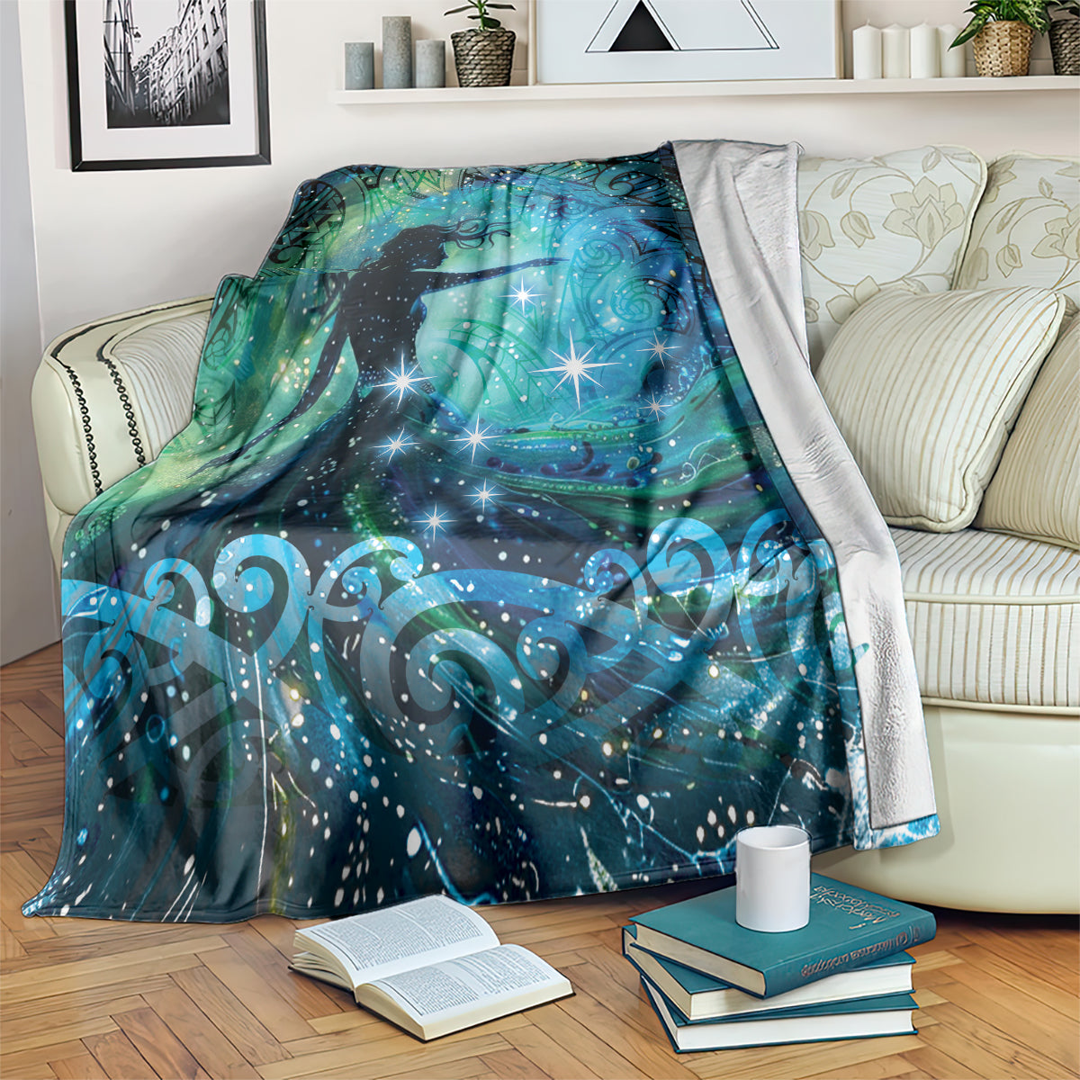 New Zealand Matariki Hiwa-i-te-rangi Blanket Titiro ki nga Whetu Wishing Star LT9 Black - Polynesian Pride