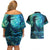 New Zealand Matariki Hiwa-i-te-rangi Couples Matching Off Shoulder Short Dress and Hawaiian Shirt Titiro ki nga Whetu Wishing Star