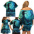 New Zealand Matariki Hiwa-i-te-rangi Family Matching Off Shoulder Short Dress and Hawaiian Shirt Titiro ki nga Whetu Wishing Star