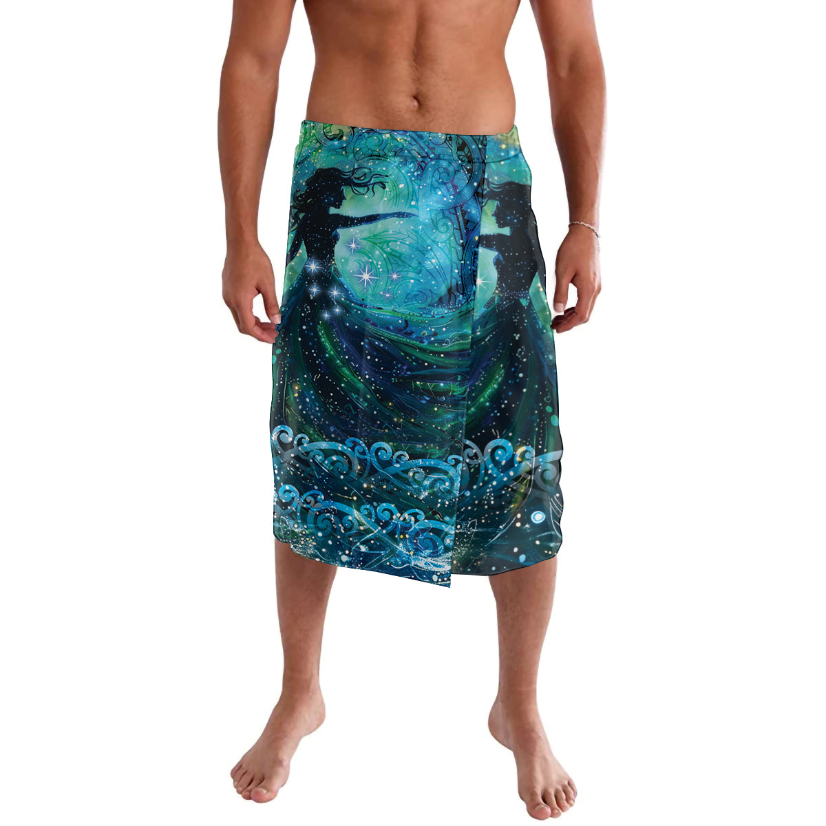 New Zealand Matariki Hiwa-i-te-rangi Lavalava Titiro ki nga Whetu Wishing Star LT9 Black - Polynesian Pride