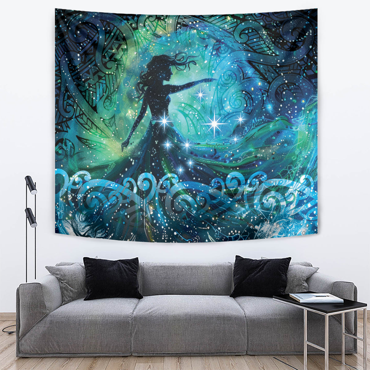 New Zealand Matariki Hiwa-i-te-rangi Tapestry Titiro ki nga Whetu Wishing Star LT9 Black - Polynesian Pride