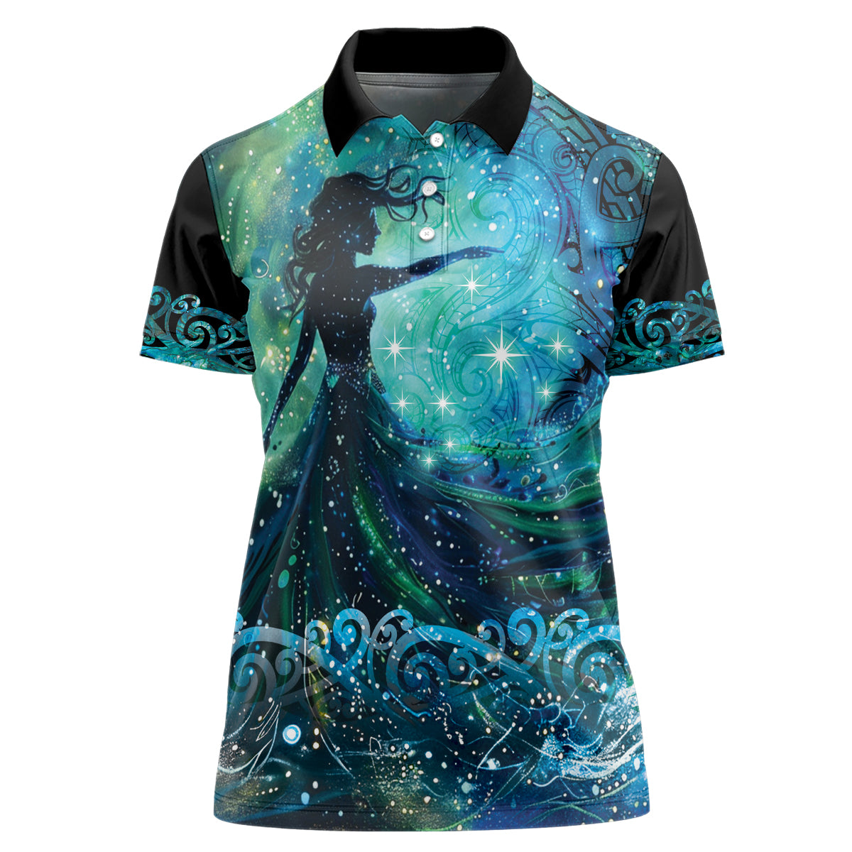 New Zealand Matariki Hiwa-i-te-rangi Women Polo Shirt Titiro ki nga Whetu Wishing Star