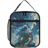New Zealand Matariki Ururangi Lunch Bag The Murmur Of The Wind LT9 10.2 × 8.3 × 4.3 inch Black - Polynesian Pride