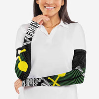 Alo Chiefdom Wallis and Futuna Personalized Arm Sleeves Frangipani Flowers Polynesian Pattern LT9 - Polynesian Pride