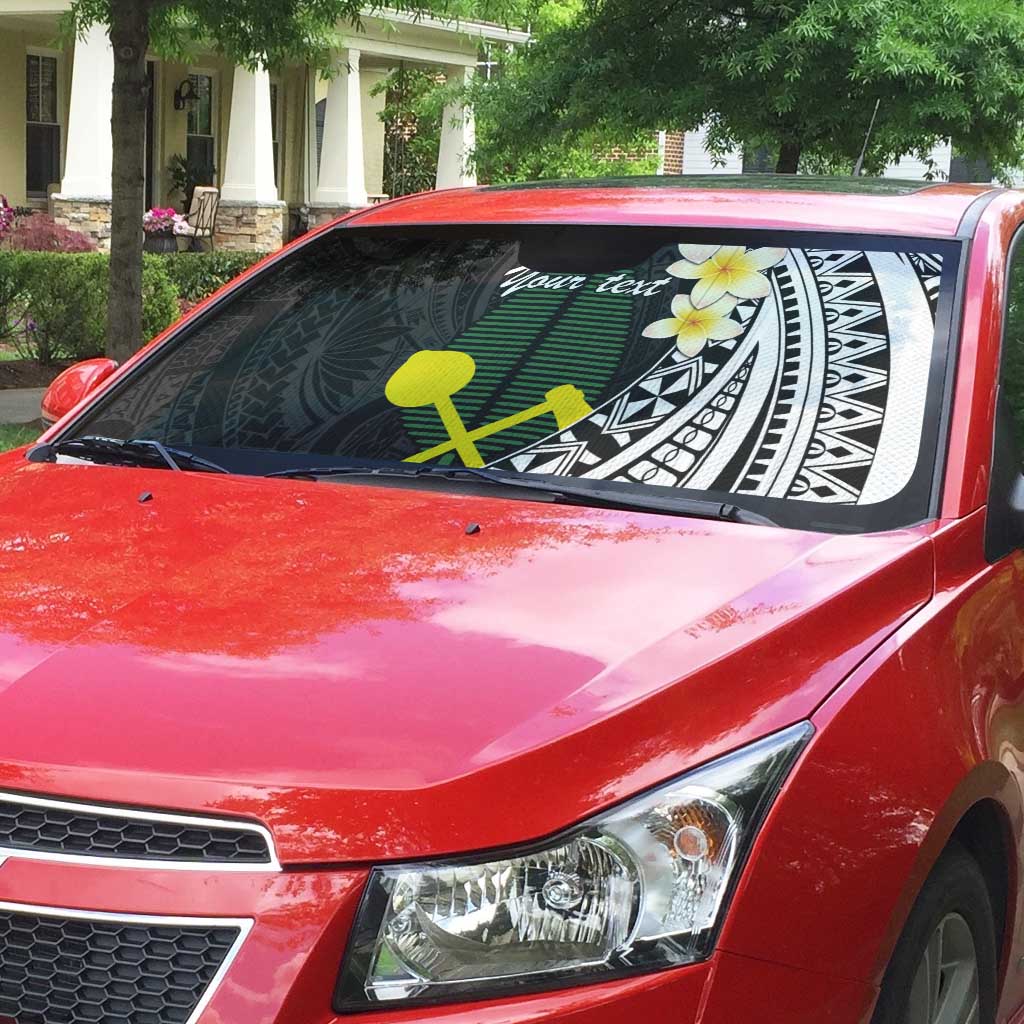 Alo Chiefdom Wallis and Futuna Personalized Auto Sun Shade Frangipani Flowers Polynesian Pattern LT9 - Polynesian Pride