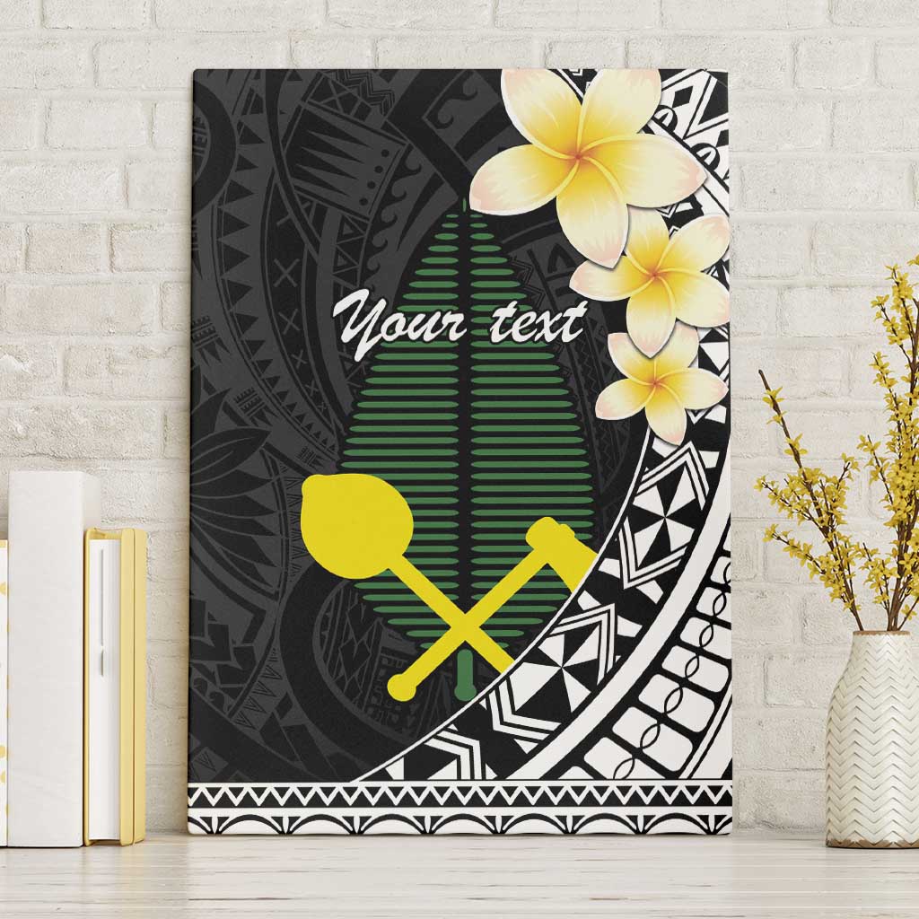 Alo Chiefdom Wallis and Futuna Personalized Canvas Wall Art Frangipani Flowers Polynesian Pattern LT9 Without Frame Black - Polynesian Pride