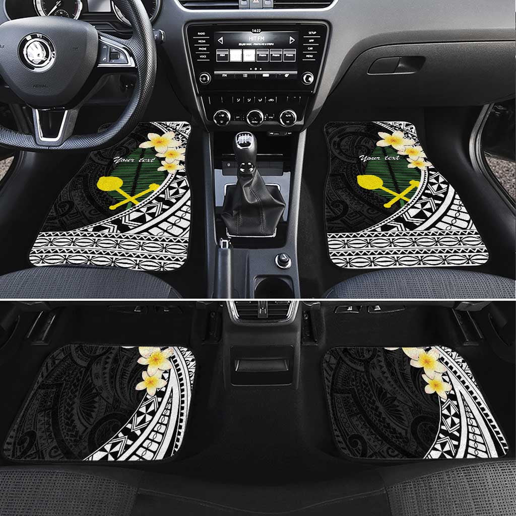 Alo Chiefdom Wallis and Futuna Personalized Car Mats Frangipani Flowers Polynesian Pattern LT9 Set 4pcs Black - Polynesian Pride