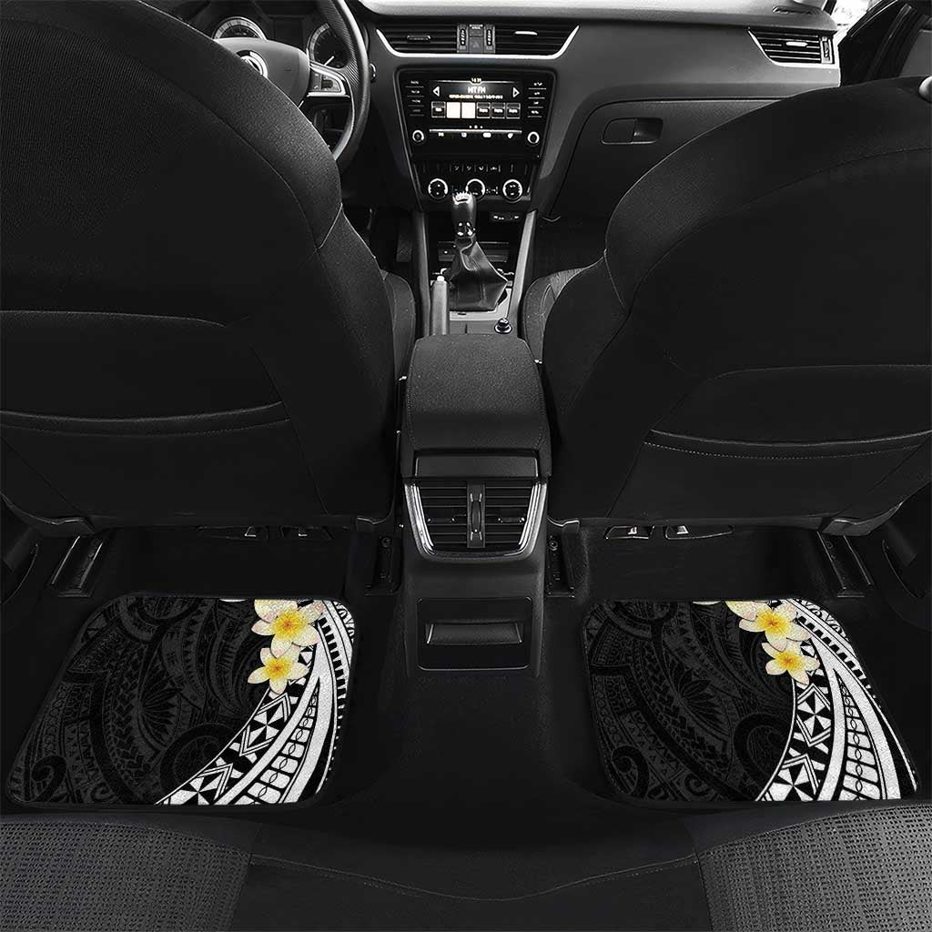 Alo Chiefdom Wallis and Futuna Personalized Car Mats Frangipani Flowers Polynesian Pattern LT9 Set 2pcs - Back Black - Polynesian Pride
