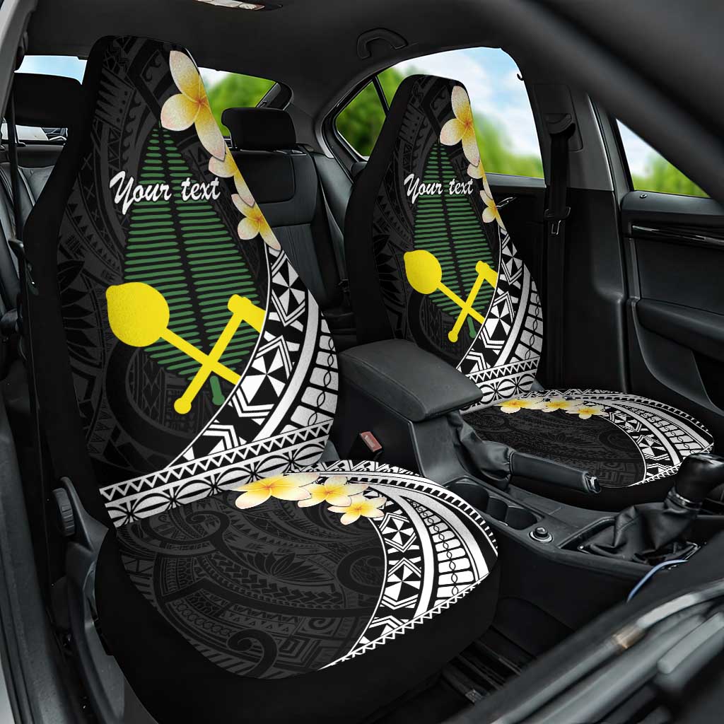 Alo Chiefdom Wallis and Futuna Personalized Car Seat Cover Frangipani Flowers Polynesian Pattern LT9 One Size Black - Polynesian Pride