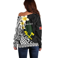 Alo Chiefdom Wallis and Futuna Personalized Off Shoulder Sweater Frangipani Flowers Polynesian Pattern LT9 - Polynesian Pride