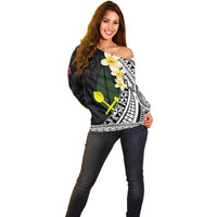 Alo Chiefdom Wallis and Futuna Personalized Off Shoulder Sweater Frangipani Flowers Polynesian Pattern LT9 - Polynesian Pride