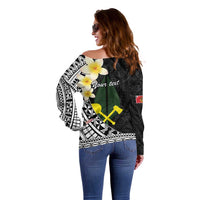Alo Chiefdom Wallis and Futuna Personalized Off Shoulder Sweater Frangipani Flowers Polynesian Pattern LT9 - Polynesian Pride