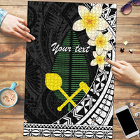 Alo Chiefdom Wallis and Futuna Personalized Puzzle Frangipani Flowers Polynesian Pattern LT9 Black - Polynesian Pride