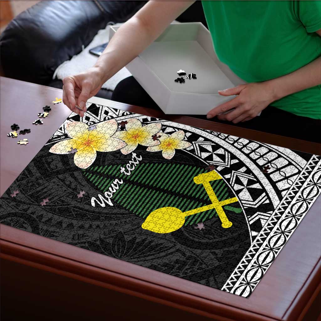 Alo Chiefdom Wallis and Futuna Personalized Puzzle Frangipani Flowers Polynesian Pattern LT9 - Polynesian Pride