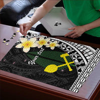 Alo Chiefdom Wallis and Futuna Personalized Puzzle Frangipani Flowers Polynesian Pattern LT9 - Polynesian Pride
