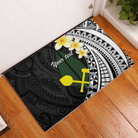 Alo Chiefdom Wallis and Futuna Personalized Rubber Doormat Frangipani Flowers Polynesian Pattern LT9 - Polynesian Pride