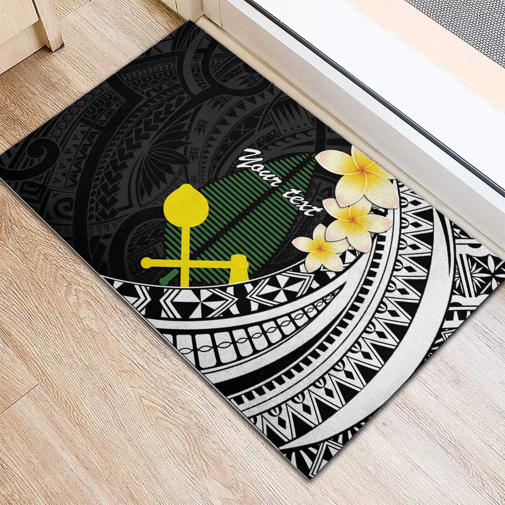 Alo Chiefdom Wallis and Futuna Personalized Rubber Doormat Frangipani Flowers Polynesian Pattern LT9 - Polynesian Pride