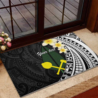 Alo Chiefdom Wallis and Futuna Personalized Rubber Doormat Frangipani Flowers Polynesian Pattern LT9 - Polynesian Pride
