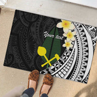 Alo Chiefdom Wallis and Futuna Personalized Rubber Doormat Frangipani Flowers Polynesian Pattern LT9 - Polynesian Pride