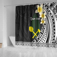 Alo Chiefdom Wallis and Futuna Personalized Shower Curtain Frangipani Flowers Polynesian Pattern LT9 - Polynesian Pride