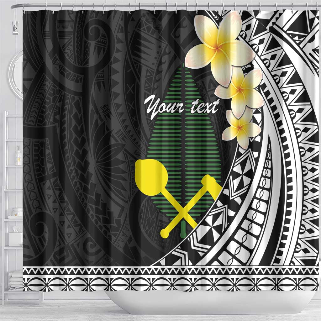 Alo Chiefdom Wallis and Futuna Personalized Shower Curtain Frangipani Flowers Polynesian Pattern LT9 - Polynesian Pride