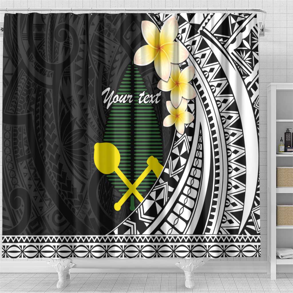 Alo Chiefdom Wallis and Futuna Personalized Shower Curtain Frangipani Flowers Polynesian Pattern LT9 - Polynesian Pride