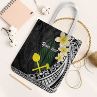 Alo Chiefdom Wallis and Futuna Personalized Tote Bag Frangipani Flowers Polynesian Pattern LT9 White Strap One Size Black - Polynesian Pride
