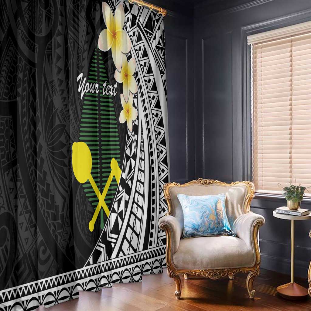 Alo Chiefdom Wallis and Futuna Personalized Window Curtain Frangipani Flowers Polynesian Pattern LT9 - Polynesian Pride