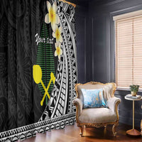 Alo Chiefdom Wallis and Futuna Personalized Window Curtain Frangipani Flowers Polynesian Pattern LT9 - Polynesian Pride