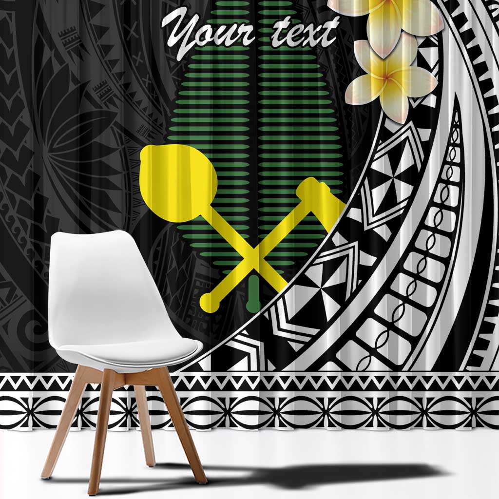 Alo Chiefdom Wallis and Futuna Personalized Window Curtain Frangipani Flowers Polynesian Pattern LT9 - Polynesian Pride