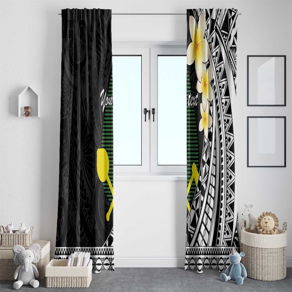 Alo Chiefdom Wallis and Futuna Personalized Window Curtain Frangipani Flowers Polynesian Pattern LT9 - Polynesian Pride