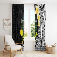 Alo Chiefdom Wallis and Futuna Personalized Window Curtain Frangipani Flowers Polynesian Pattern LT9 - Polynesian Pride