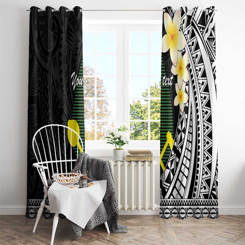 Alo Chiefdom Wallis and Futuna Personalized Window Curtain Frangipani Flowers Polynesian Pattern LT9 - Polynesian Pride
