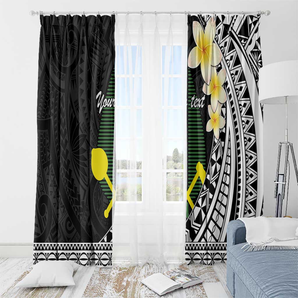 Alo Chiefdom Wallis and Futuna Personalized Window Curtain Frangipani Flowers Polynesian Pattern LT9 - Polynesian Pride