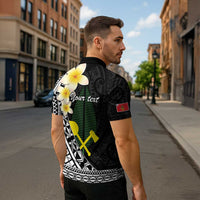Alo Chiefdom Wallis and Futuna Personalized Zipper Polo Shirt Frangipani Flowers Polynesian Pattern LT9 - Polynesian Pride