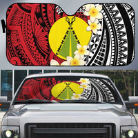 Sigave Chiefdom Wallis and Futuna Personalized Auto Sun Shade Frangipani Flowers Polynesian Pattern LT9 Red - Polynesian Pride