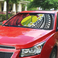 Sigave Chiefdom Wallis and Futuna Personalized Auto Sun Shade Frangipani Flowers Polynesian Pattern LT9 - Polynesian Pride